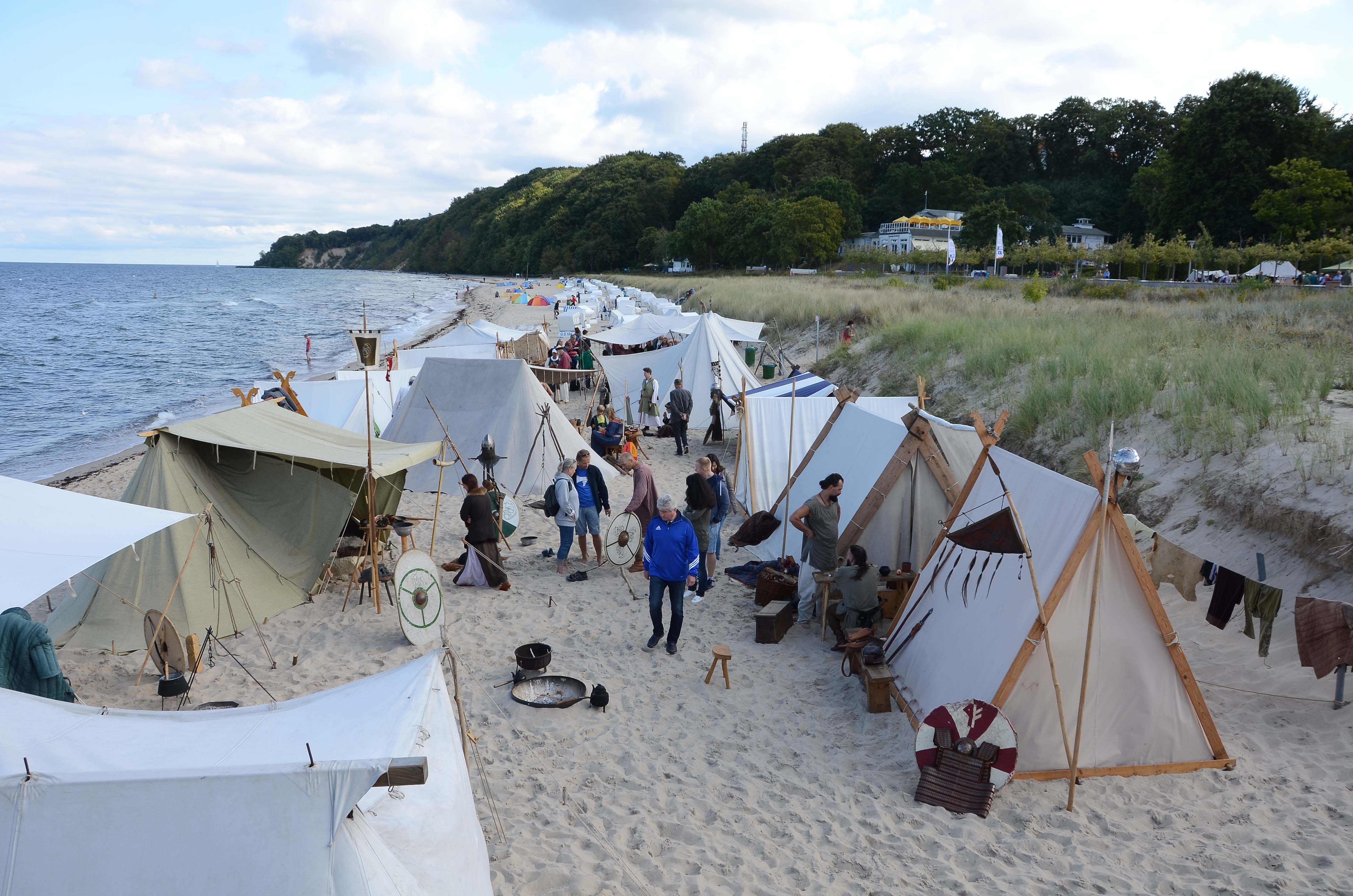 Vikingetelte på stranden